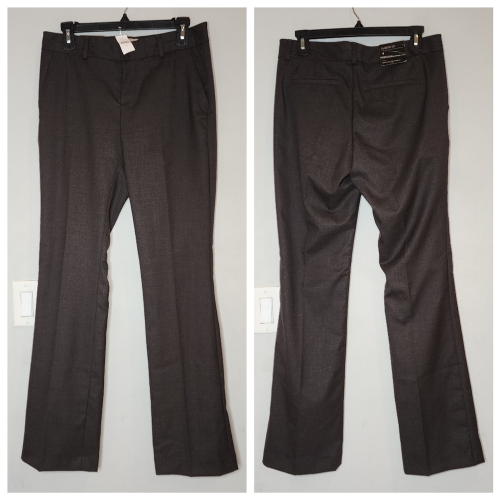NWT Banana Republic Brown Wool Blend Martin Fit Dress Pant Trouser Womens Size 4